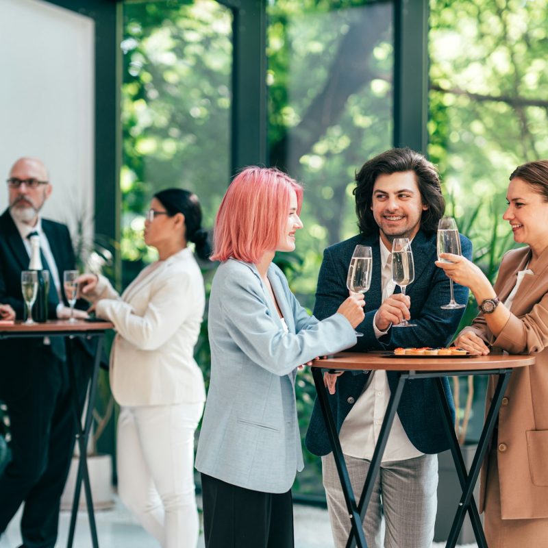 Businessmen and businesswomen making a corporate party