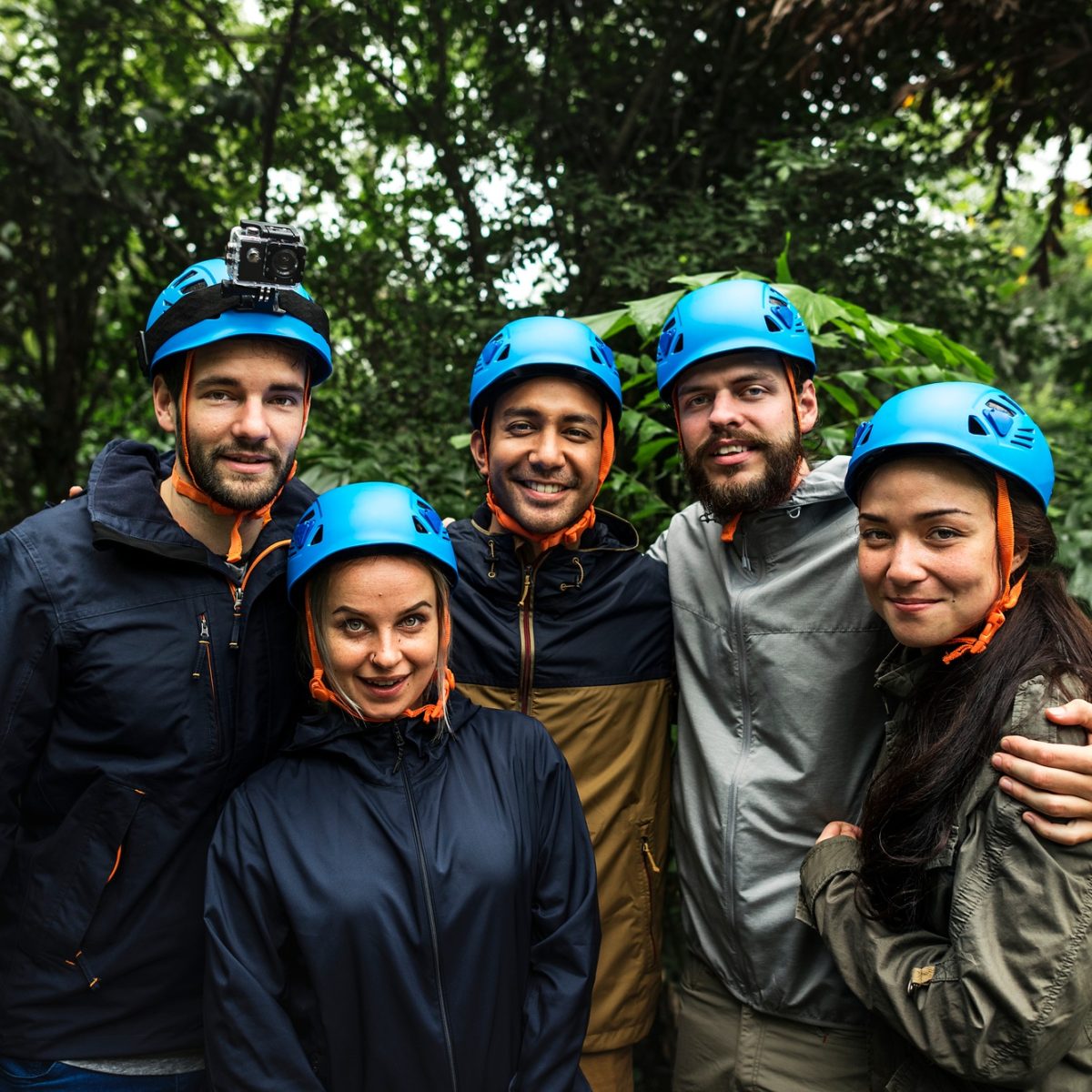 Team building outdoor in the forest